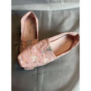 Toms Shoes Womens 10 Alpargata Pink Unicorn Print Slip On Comfort Walking